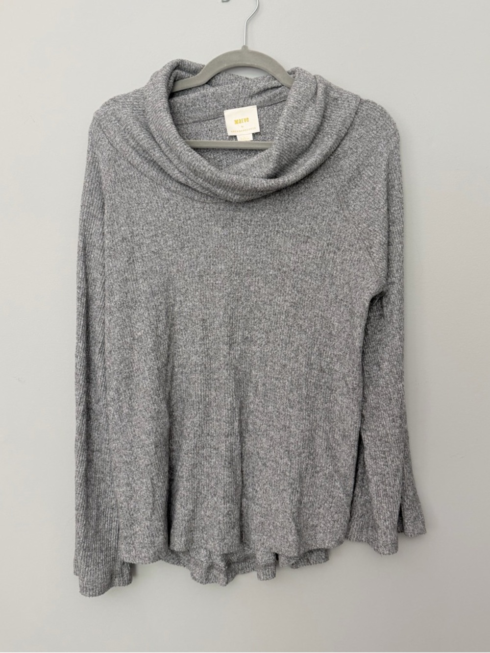 Anthropologie Maeve Gray Cowl Neck Sweater size LG